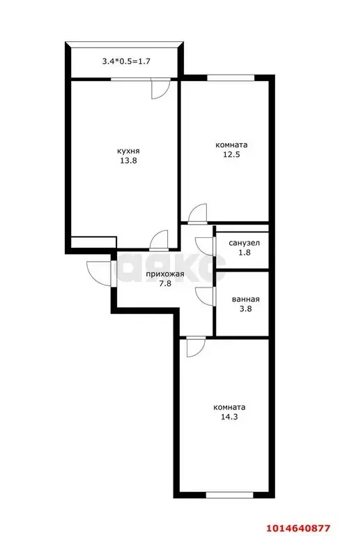 2-комнатная квартира: Краснодар, Круговая улица, 4/1к3 (60.6 м) - Фото 0