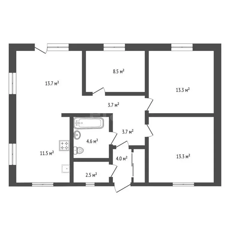 Дом в Чигири, Ерофеевская улица (85 м) - Фото 0