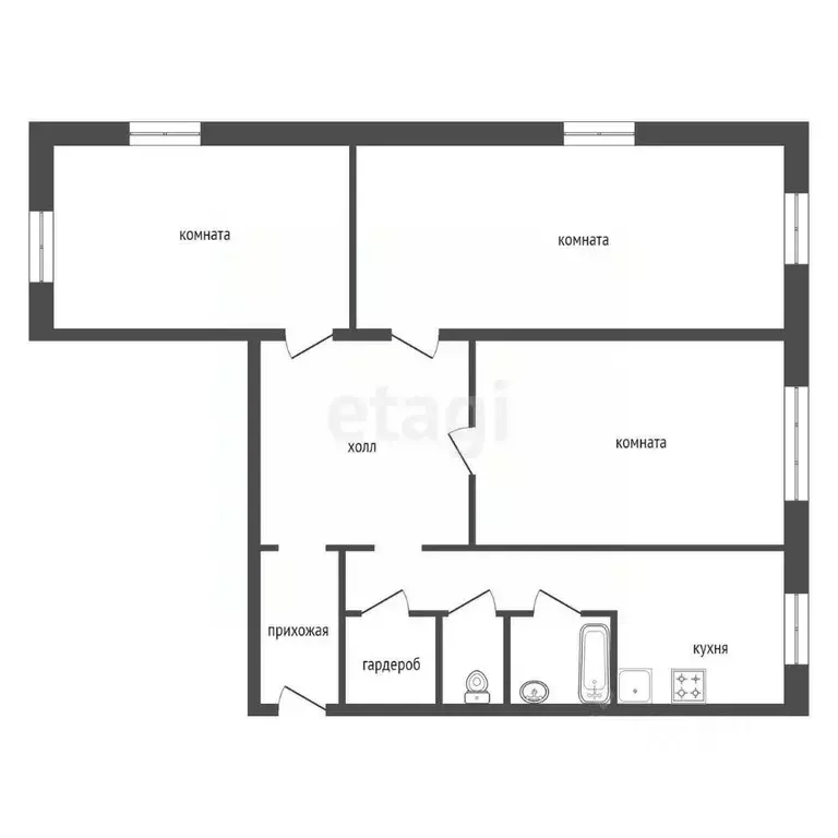 3-к кв. Красноярский край, Красноярск ул. 60 лет Октября, 169 (73.8 м) - Фото 1