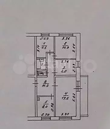 4-к. квартира, 70,3 м, 1/9 эт. - Фото 0