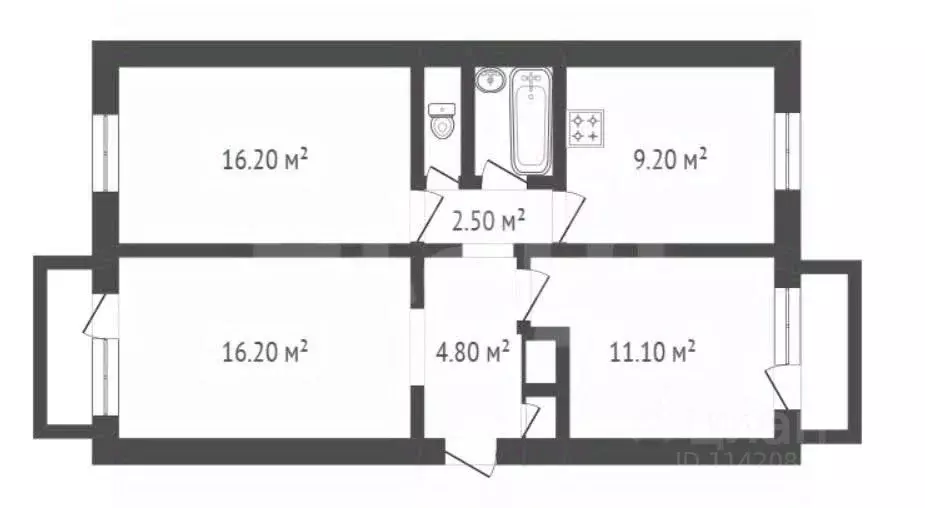 3-к кв. Воронежская область, Борисоглебск Советская ул., 121 (63.0 м) - Фото 2