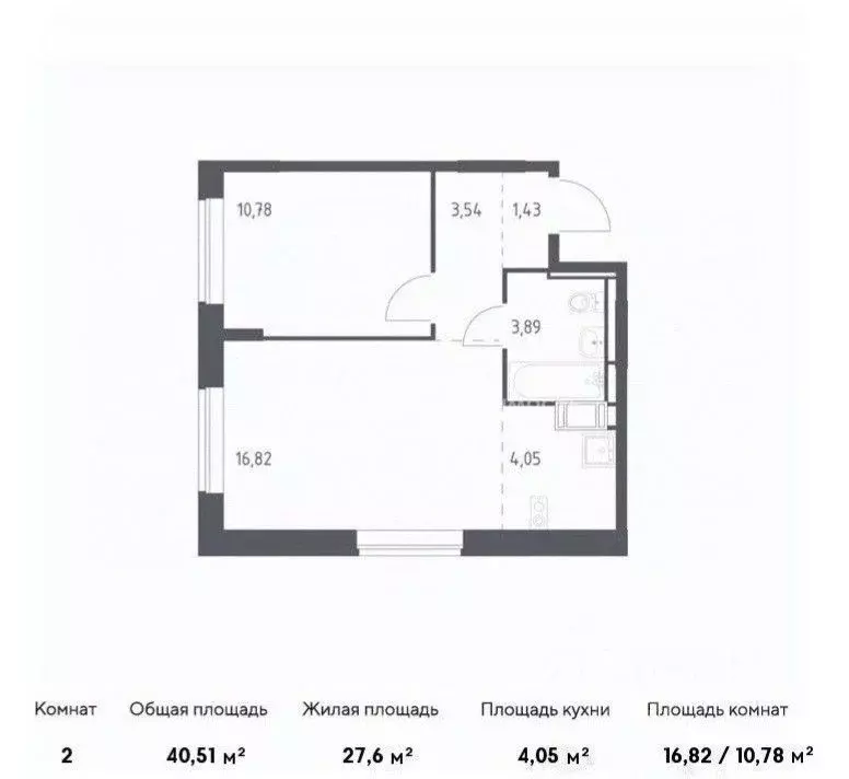 2-к кв. Москва Кокошкино дп, ул. Стожарова, 11 (40.55 м) - Фото 0