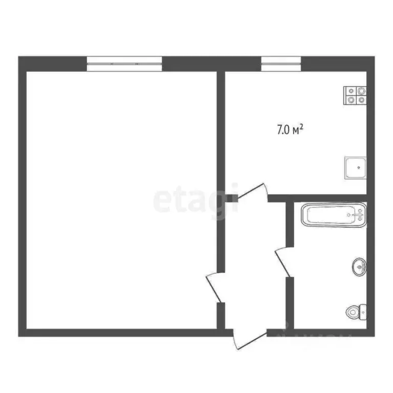 1-к кв. Ростовская область, Ростов-на-Дону ул. Лелюшенко, 15в (33.7 м) - Фото 2