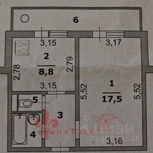 1-к кв. Белгородская область, Белгород Гостенская ул., 12 (33.9 м) - Фото 2