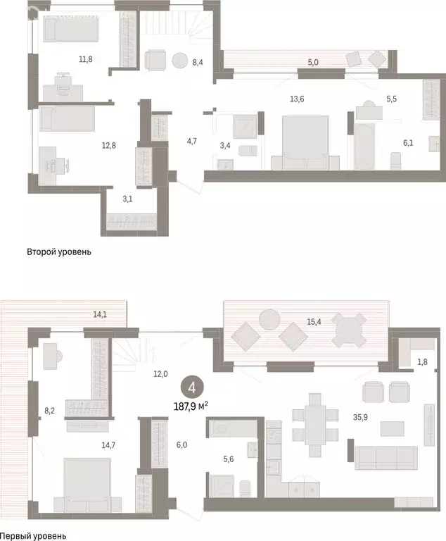4-комнатная квартира: Тюмень, Урайская улица (187.91 м) - Фото 1