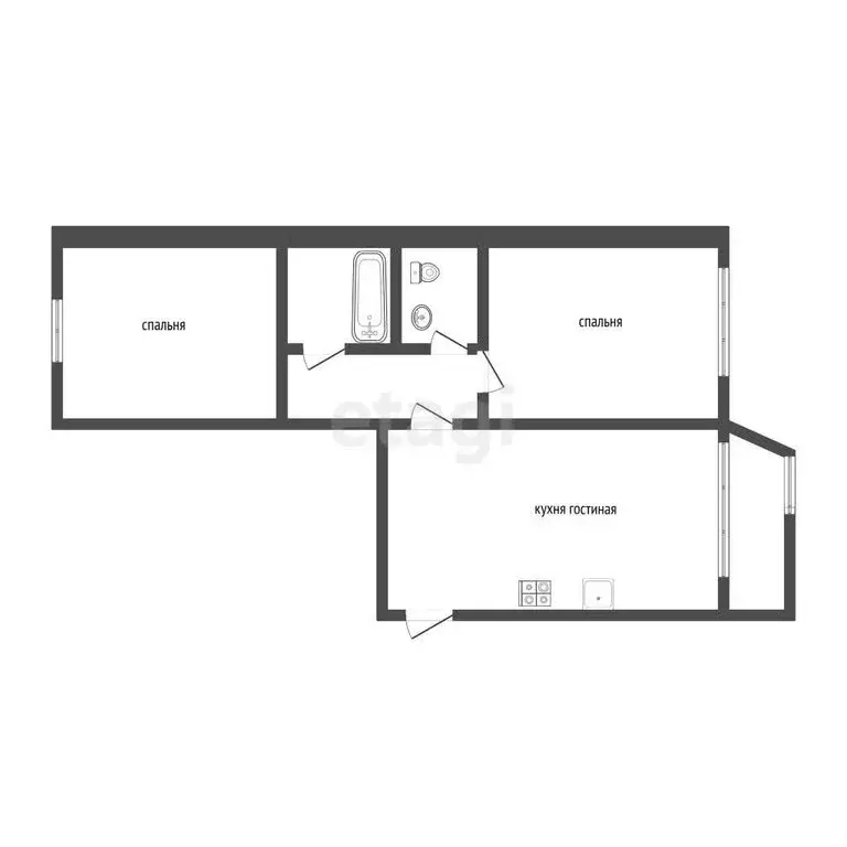 2-комнатная квартира: Воронеж, улица Старых Большевиков, 2 (59.6 м) - Фото 1