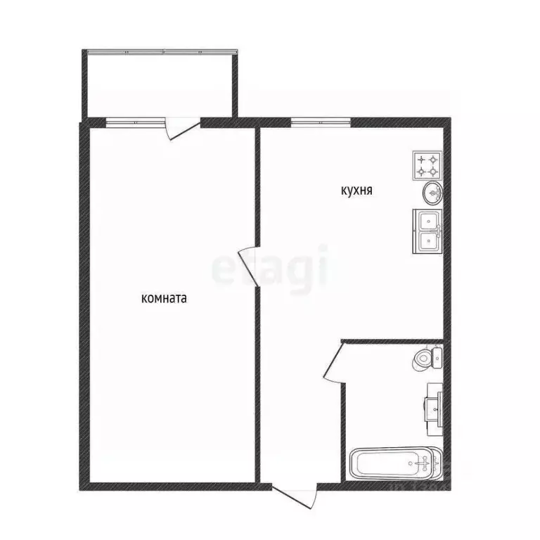 1-к кв. Бурятия, Улан-Удэ ул. Антонова, 18 (32.0 м) - Фото 2