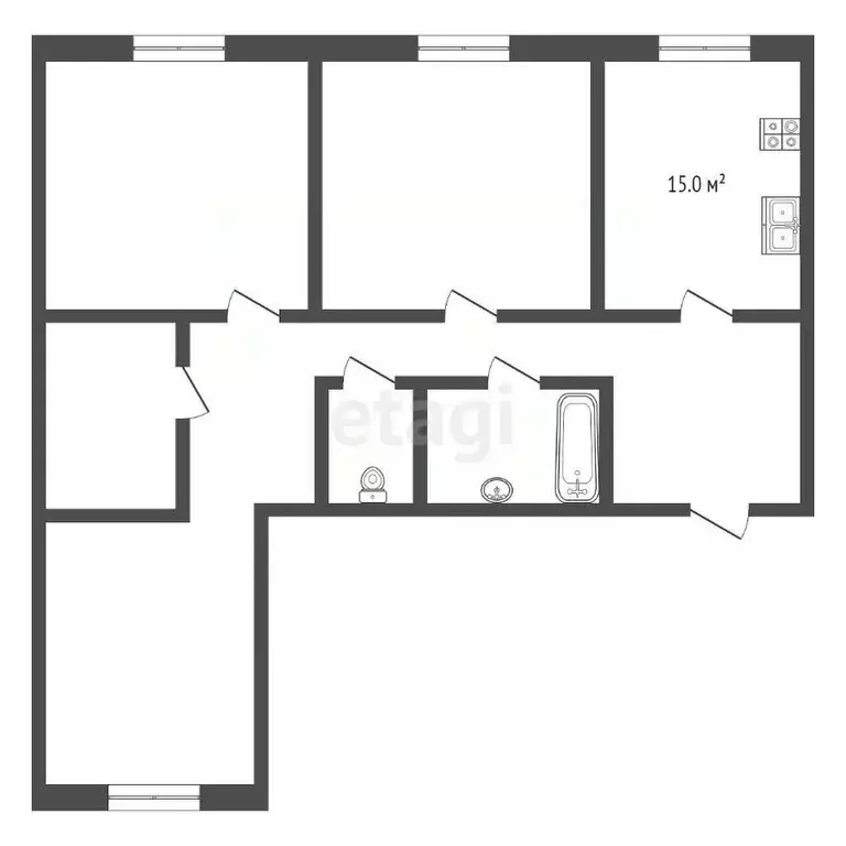 3-к кв. Московская область, Воскресенск Центральный мкр, ул. ... - Фото 2