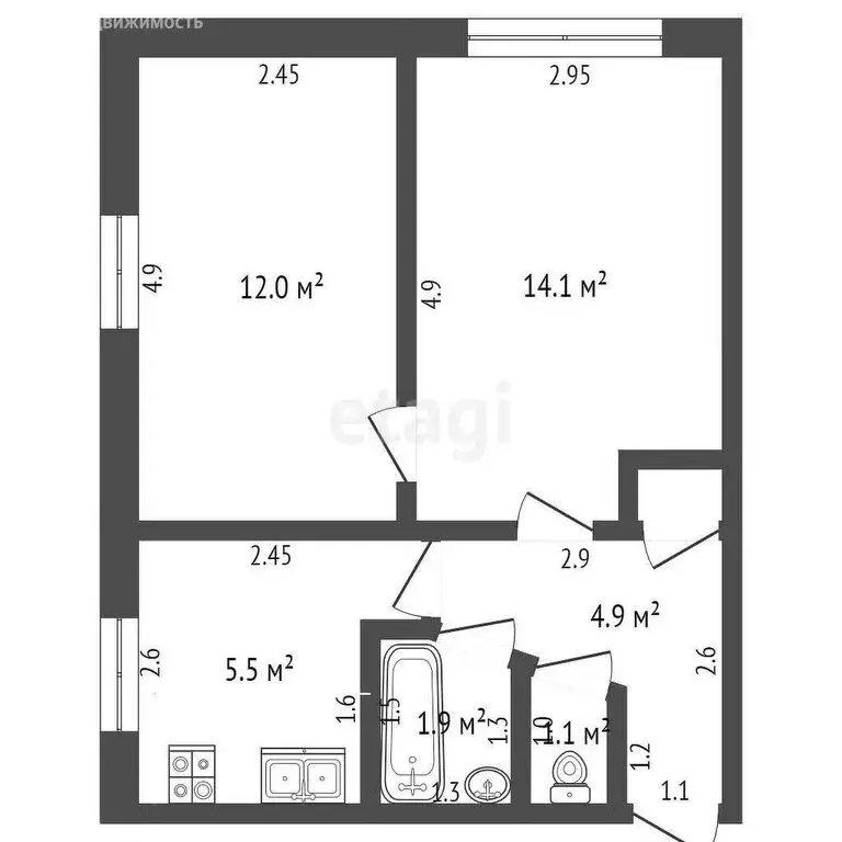 2-комнатная квартира: Мичуринск, Липецкое шоссе, 83А (39.8 м) - Фото 0