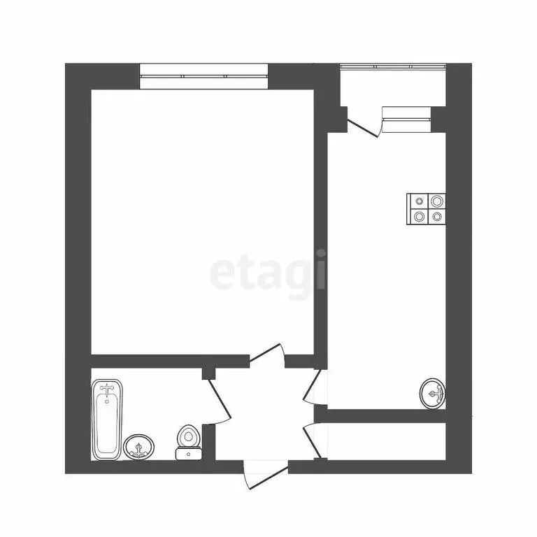 1-комнатная квартира: Томск, улица Лебедева, 65 (36 м) - Фото 0