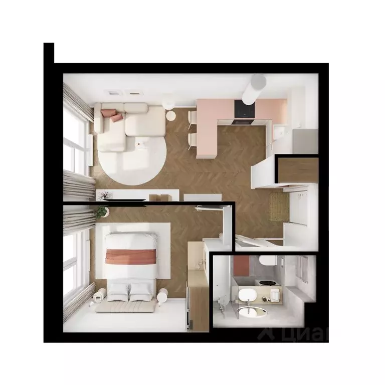 1-к кв. Московская область, Ленинский городской округ, Боброво пгт ... - Фото 2