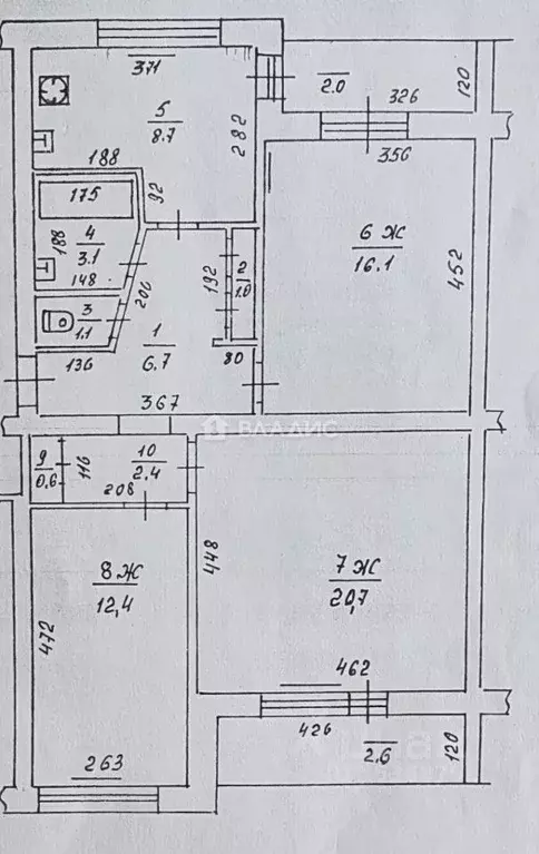 3-к кв. Калининградская область, Ладушкин Юбилейная ул., 5 (72.8 м) - Фото 2