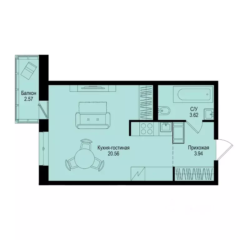 Студия Ленинградская область, Всеволожский район, Заневское городское ... - Фото 1