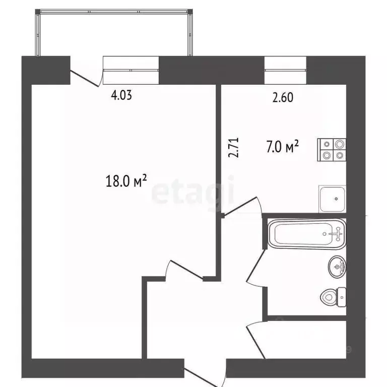 1-к кв. Башкортостан, Стерлитамак Лесная ул., 2 (30.0 м) - Фото 1