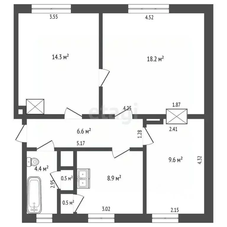 3-к кв. Калининградская область, Черняховск Школьная ул., 4 (63.0 м) - Фото 2