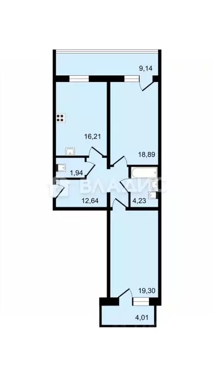 2-к кв. Санкт-Петербург Приморский просп., 137к2 (79.0 м) - Фото 1