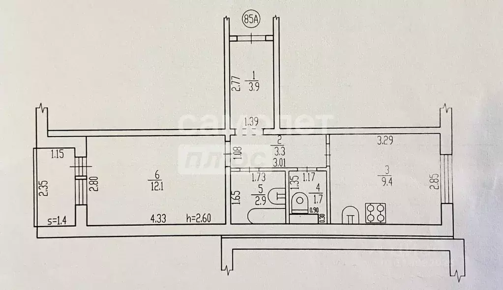1-к кв. Брянская область, Сельцо проезд Горького, 15 (33.3 м) - Фото 2