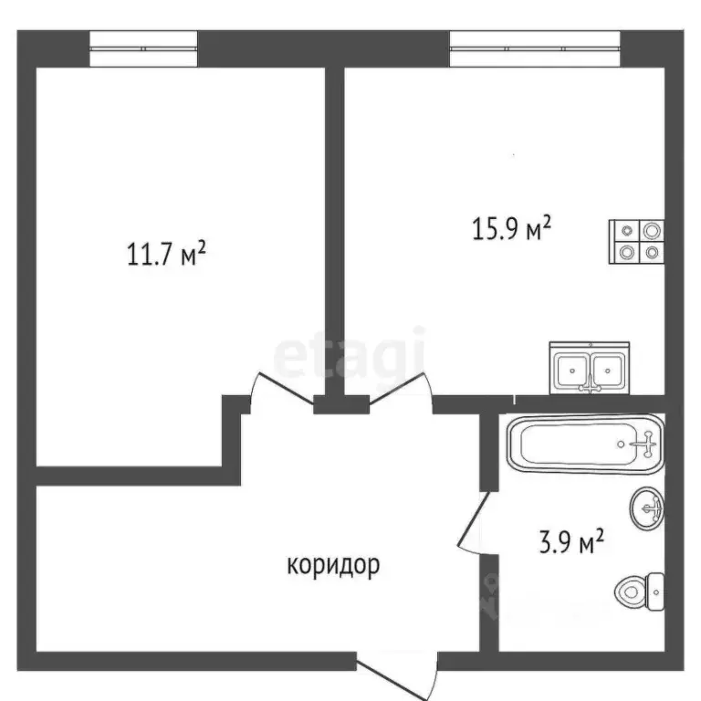 1-к кв. Ростовская область, Ростов-на-Дону ул. Еременко, 114 (39.0 м) - Фото 1