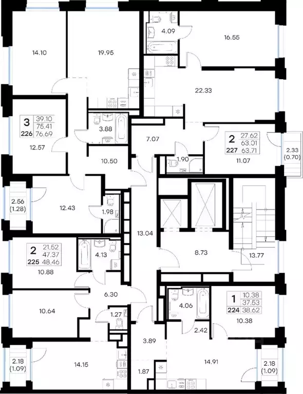 1-к кв. Мурманская область, Мурманск Долина Уюта тер.,  (38.62 м) - Фото 2