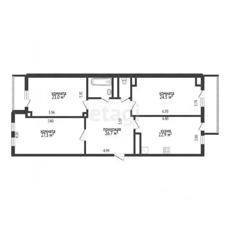 4-к кв. Белгородская область, Белгород Академическая ул., 23а (117.0 ... - Фото 1