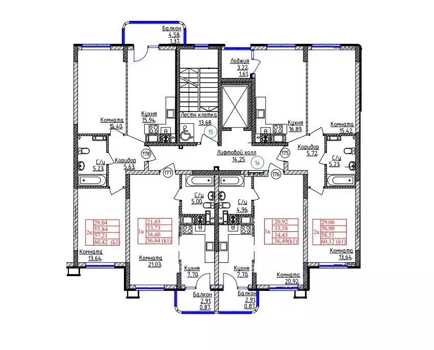 2-к кв. Калининградская область, Калининград ул. Дубовая Аллея (58.51 ... - Фото 2
