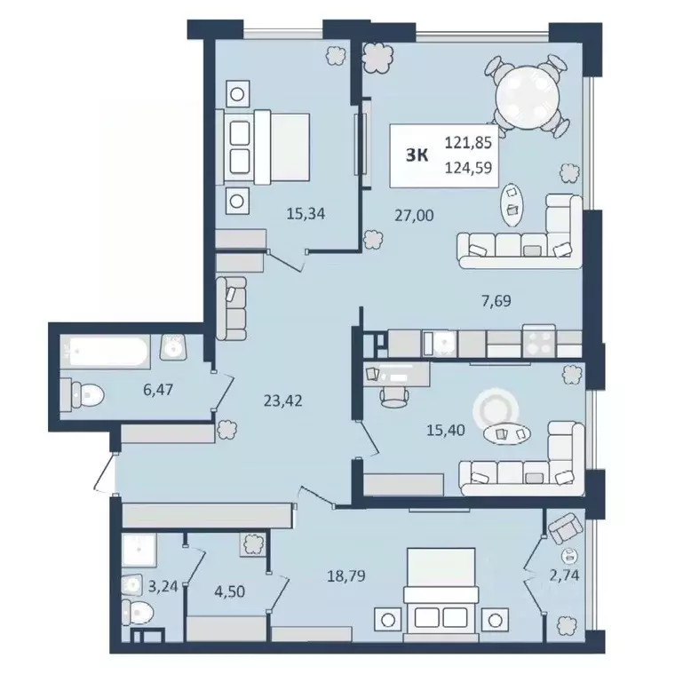 3-к кв. Ставропольский край, Кисловодск  (124.59 м) - Фото 1