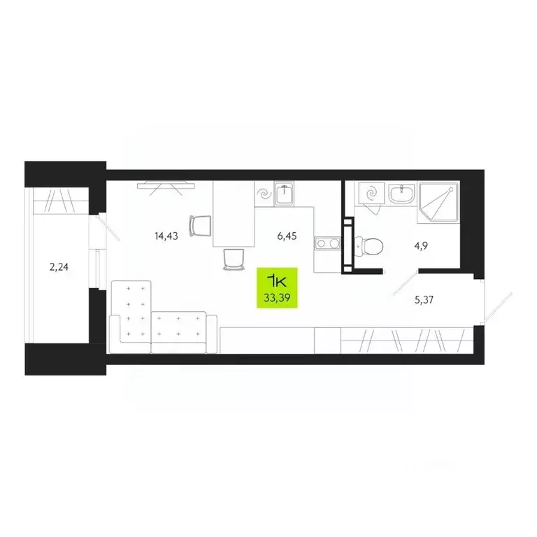 1-к кв. Томская область, Томск Уютный жилой квартал, ул. Маяковского, ... - Фото 1