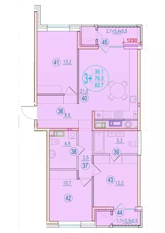 3-к кв. Астраханская область, Астрахань ул. Мусы Джалиля, 54 (83.7 м) - Фото 0