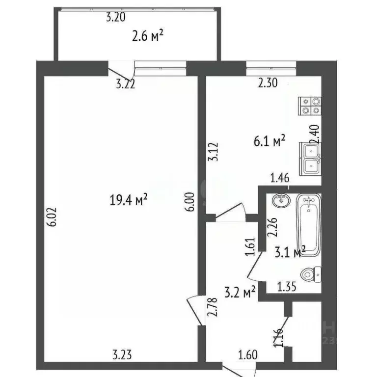 1-к кв. Башкортостан, Стерлитамак Михайловский мкр, ул. Сазонова, 2 ... - Фото 1