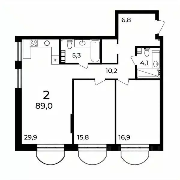 2-к кв. Нижегородская область, Нижний Новгород ул. Воровского, 8 (89.0 ... - Фото 1