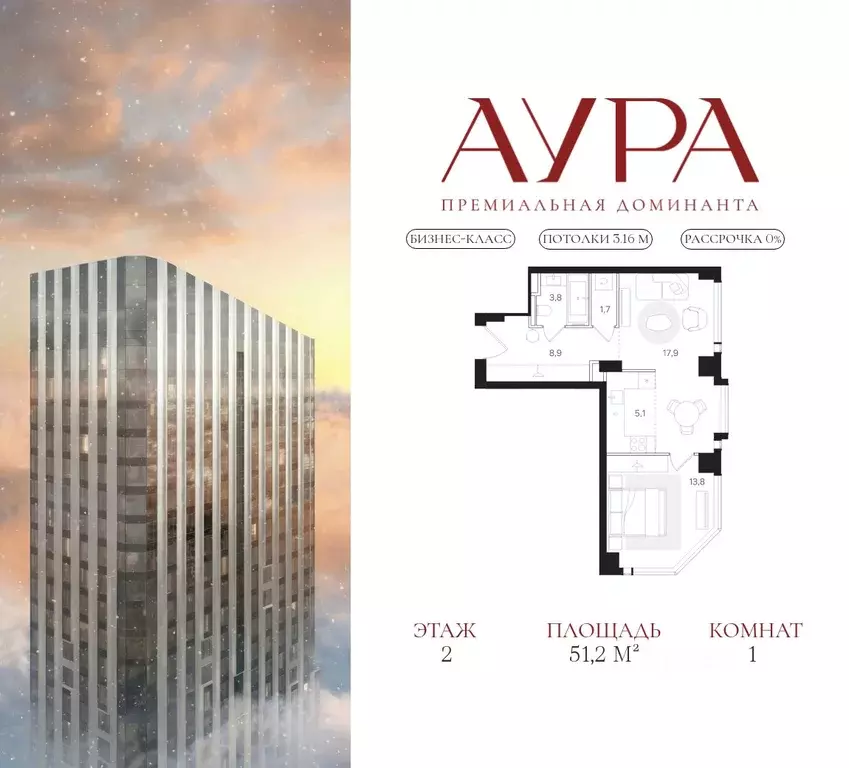 1-к кв. Москва Мангазея на Тульской жилой комплекс (51.2 м) - Фото 0