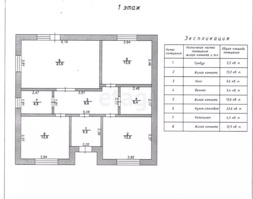 Дом в село Пушкарное, улица Белогорье (88 м) - Фото 1