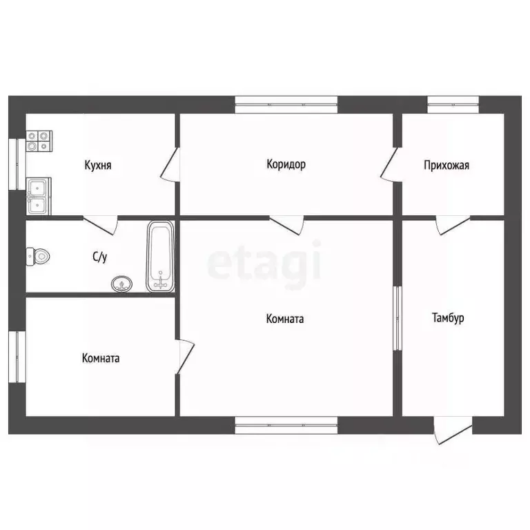 Дом в Крым, Черноморское пгт ул. Крымская, 10 (43 м) - Фото 2