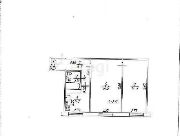 2-комнатная квартира: Казань, проспект Ямашева, 24/40 (47.6 м) - Фото 1