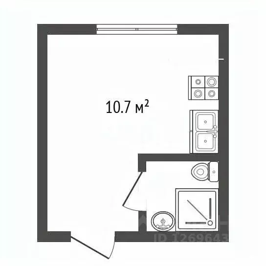Студия Москва Клинская ул., 8С1 (10.7 м) - Фото 2