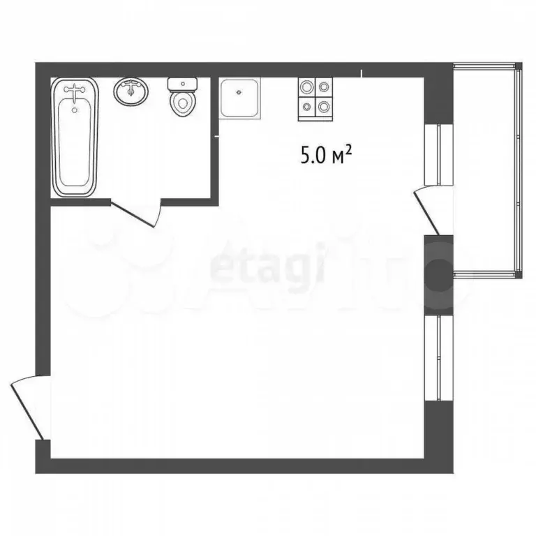 Квартира-студия, 25,5 м, 2/3 эт. - Фото 0