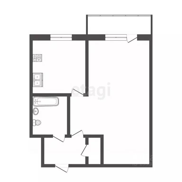1-к кв. Тюменская область, Тюмень Харьковская ул., 56 (28.3 м) - Фото 2