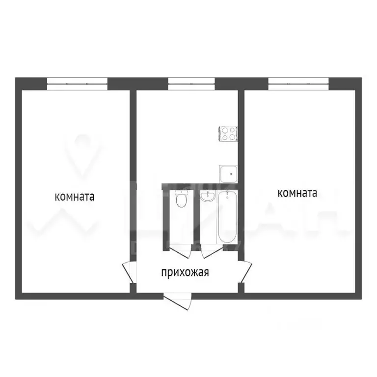 2-к кв. Кемеровская область, Юрга ул. Кирова, 22 (44.0 м) - Фото 1