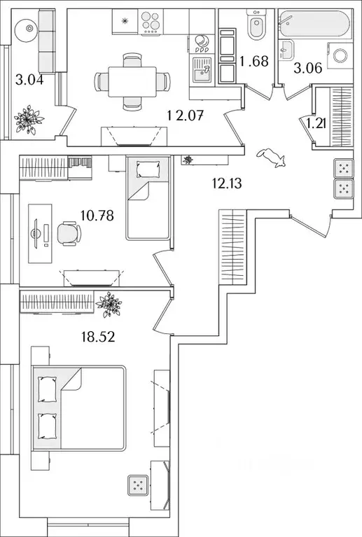 2-к кв. Санкт-Петербург Полюстрово тер.,  (60.97 м) - Фото 0