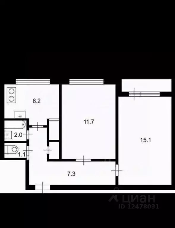 2-к кв. Санкт-Петербург Петергофское ш., 7К1 (44.1 м) - Фото 2