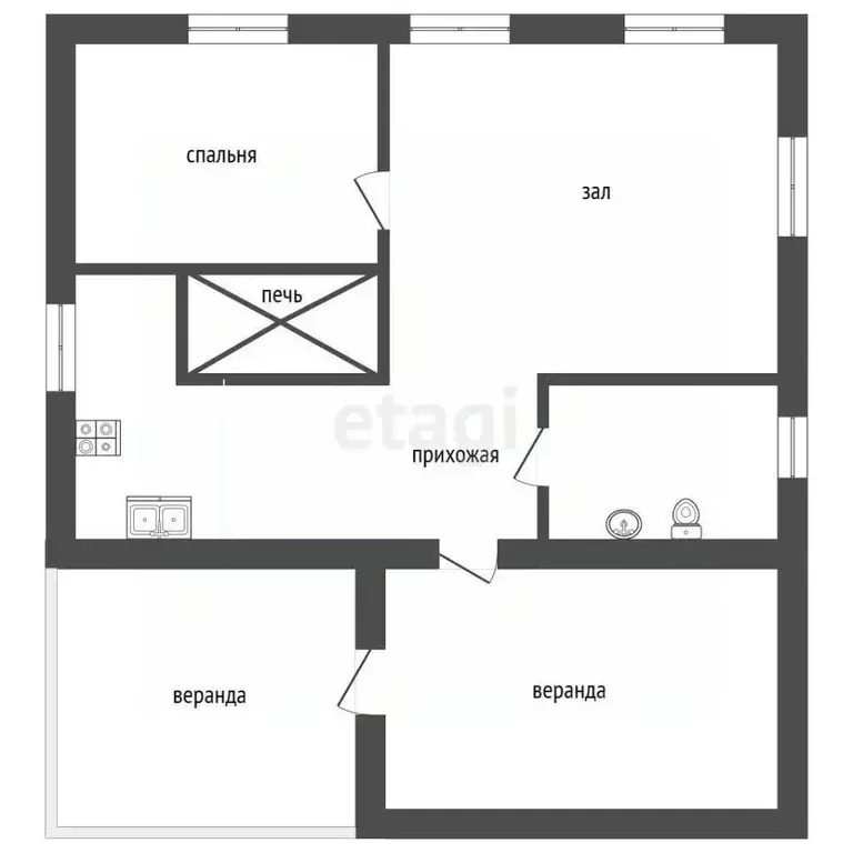 Дом в Пермский край, Куединский муниципальный округ, с. Бикбарда ул. ... - Фото 2