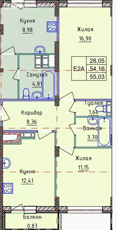 2-комнатная квартира: Ярославль, Брагинская улица, 18к2 (56 м) - Фото 0