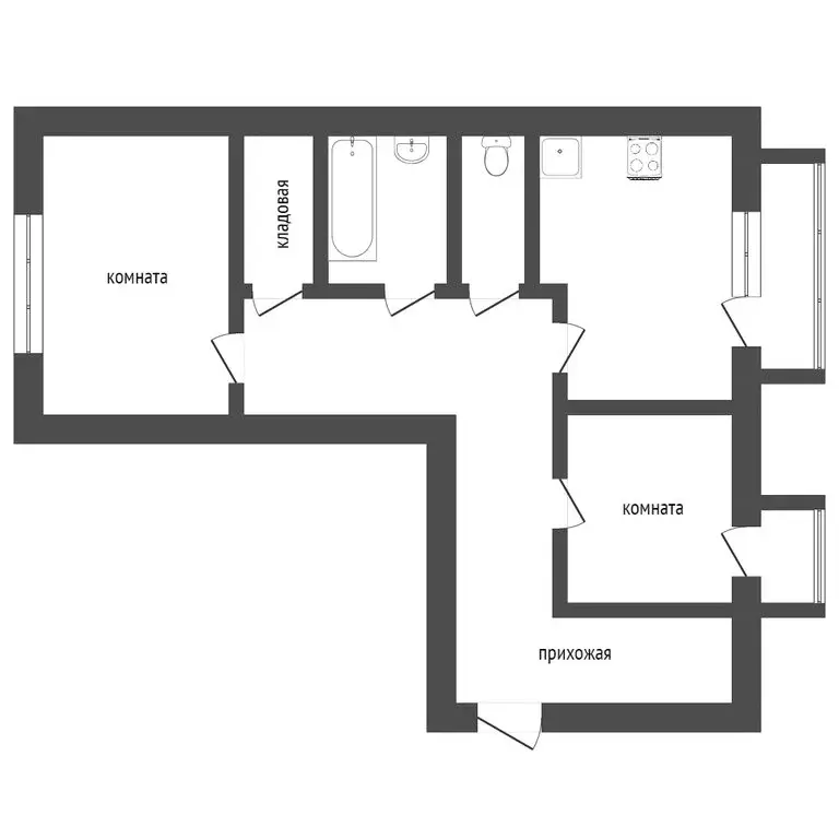 2-комнатная квартира: Ишим, бульвар Белоусова, 40 (54.4 м) - Фото 1