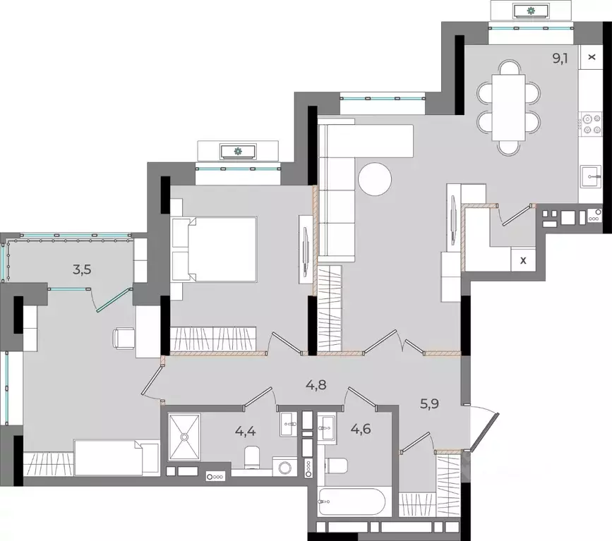 2-к кв. Удмуртия, Ижевск Северо-Западный жилрайон, 2-й мкр, Новый ... - Фото 1