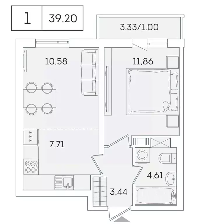 1-к кв. Ленинградская область, Мурино Всеволожский район, ул. ... - Фото 1