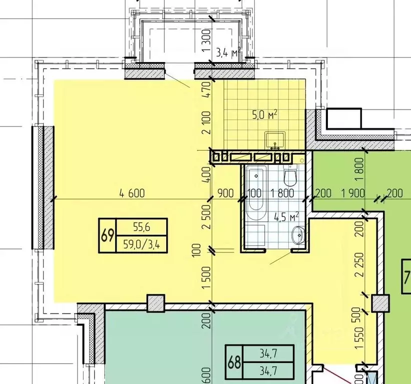 Студия Приморский край, Находка  (55.6 м) - Фото 0