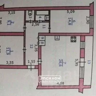 3-к кв. Курская область, Курск Институтская ул., 42А (75.6 м) - Фото 1