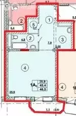 Квартира-студия: Абакан, улица Кирова, 185к4 (46.5 м) - Фото 1