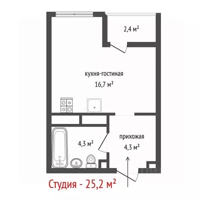 Студия Свердловская область, Екатеринбург ул. Паригория Суетина, 3 ... - Фото 1