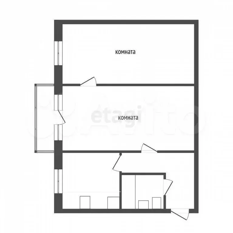 2-к. квартира, 44,6 м, 4/5 эт. - Фото 0